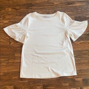 Loft velvet flutter sleeve top